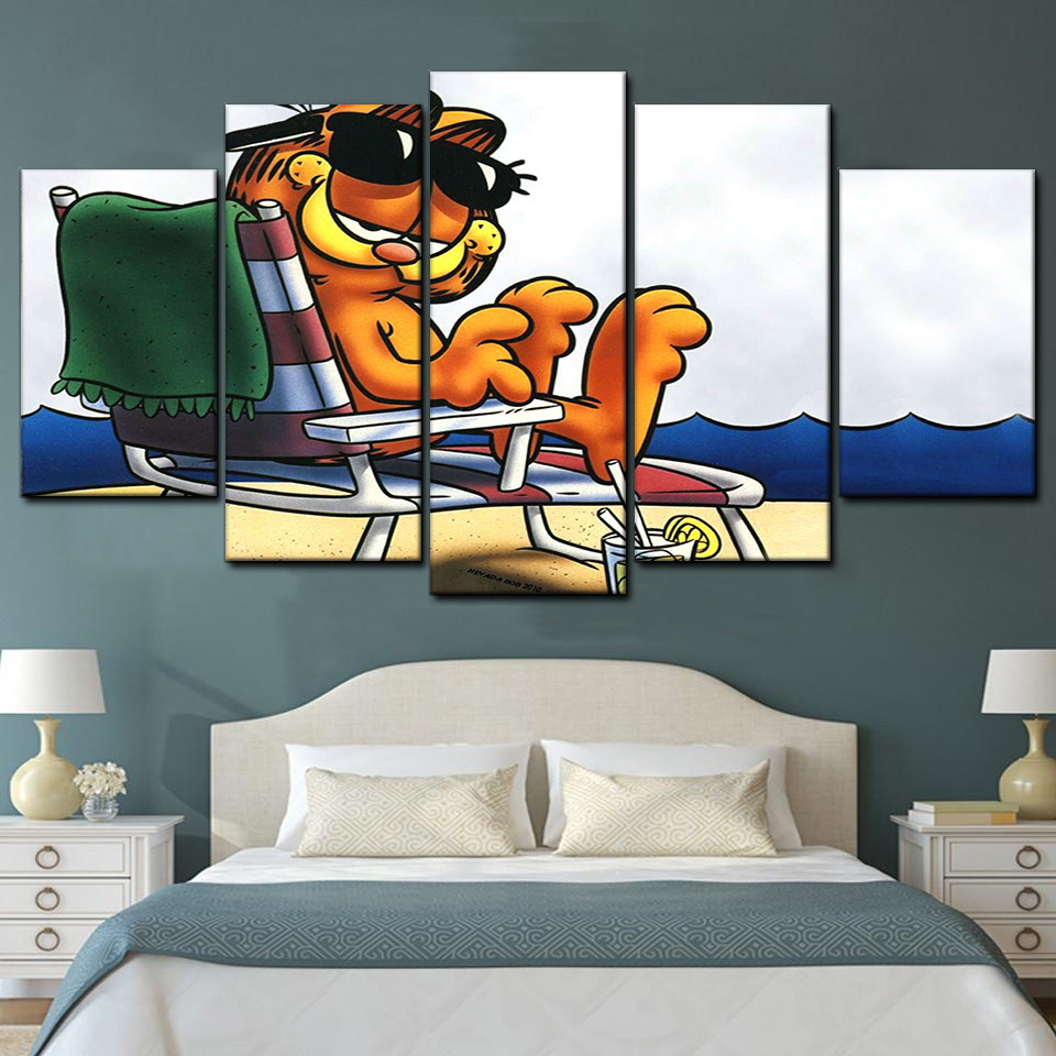 Garfield 5 5 Piece Canvas Art Wall Decor - Canvas Prints Artwork