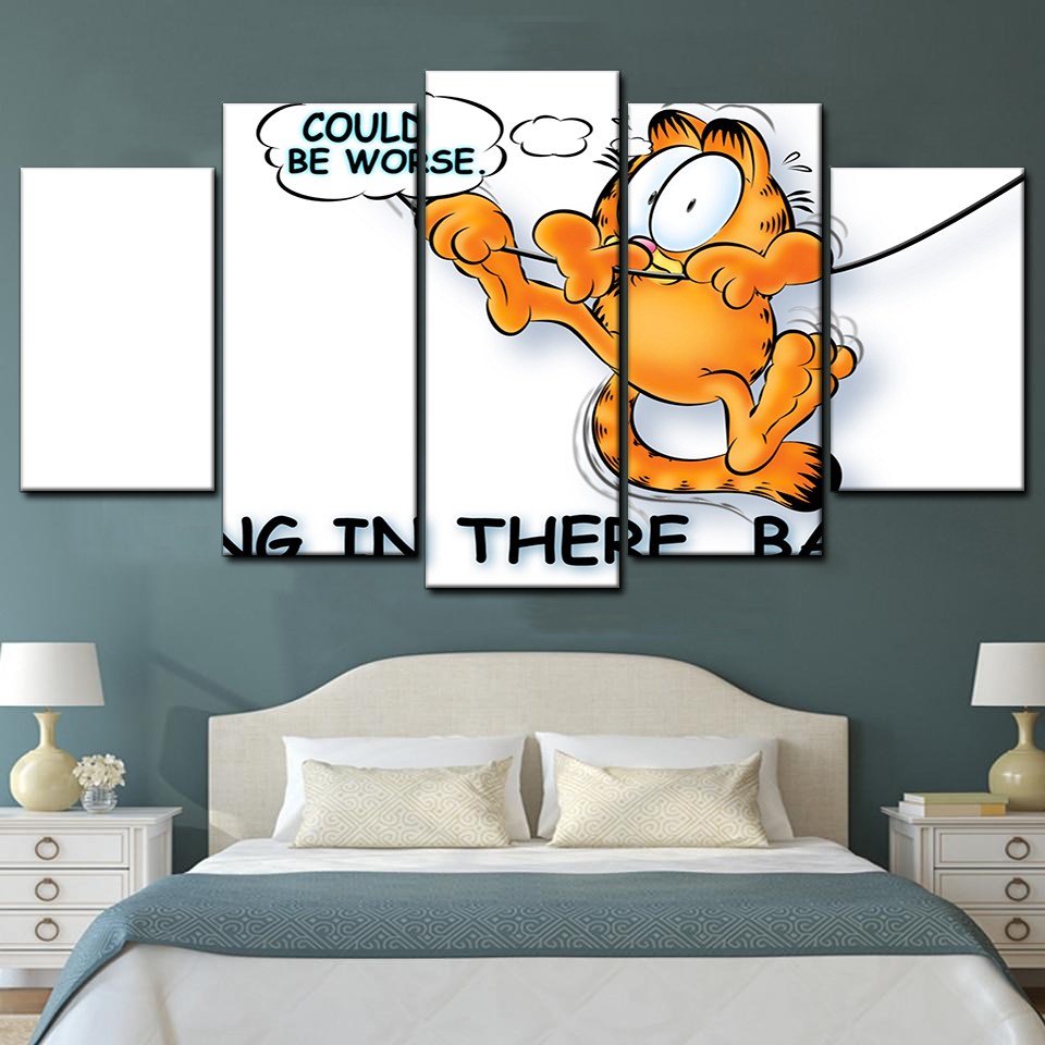 Garfield 5 5 Piece Canvas Art Wall Decor - Canvas Prints Artwork