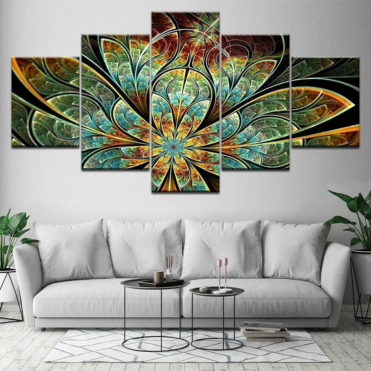 Flower Pattern 5 Piece Canvas Art Wall Decor – CA Go Canvas