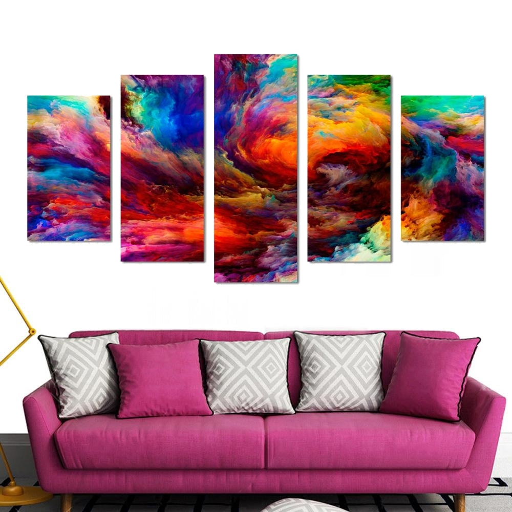 Clouds Colorful Abstract Art Wall Art Canvas Decor Printing – CA Go Canvas