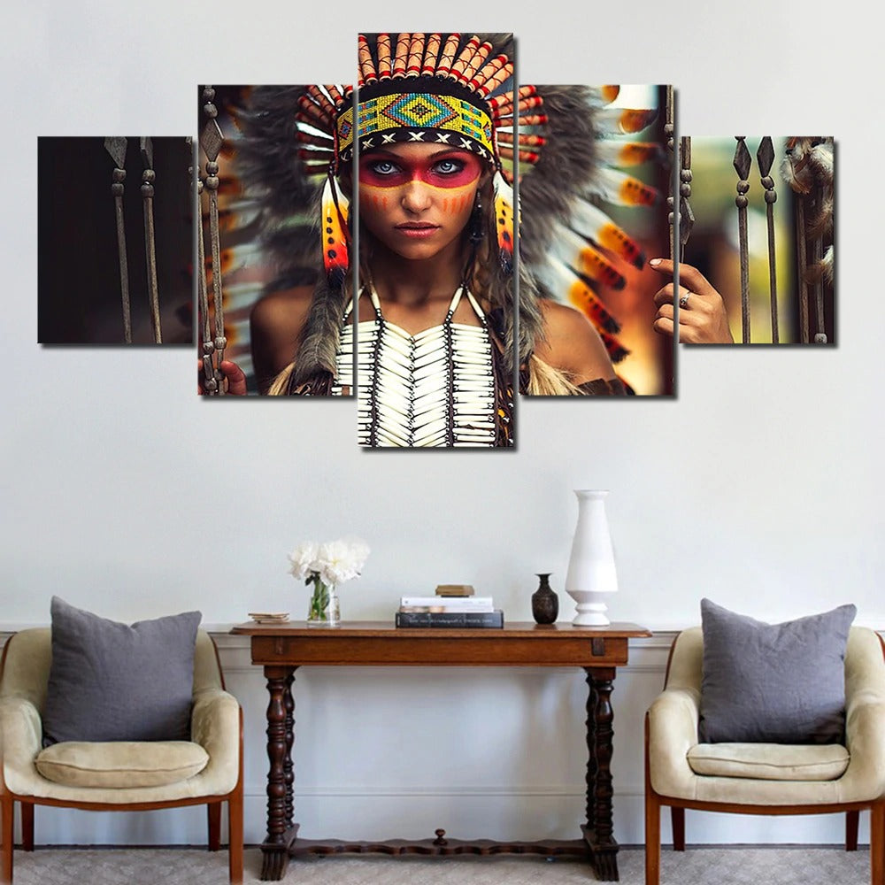 Indian Girl Native American Wall Art Canvas Print Decor Ca Go Canvas 